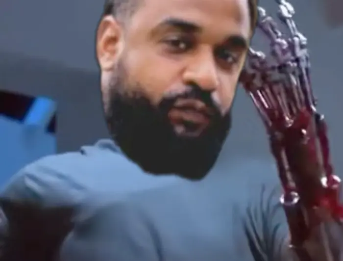 Terminator - hand scene meme | image tagged in memes | made with Piñata Farms meme generator