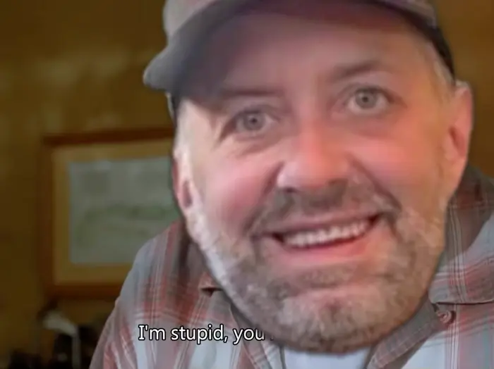 Happy Gilmore Scene - I'm stupid, you're smart meme | image tagged in memes | made with Piñata Farms meme generator