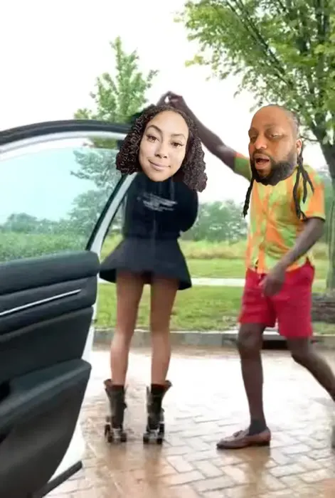 Mufasa and rolerskating girl dance to Love story meme | image tagged in memes | made with Piñata Farms meme generator