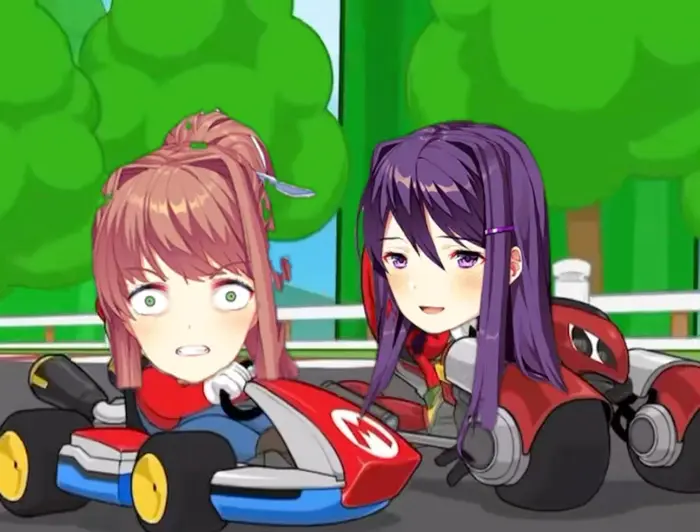 Mario Bro on a rampage meme | Anime Kart! @senpai_mcfly #dokidokilteratureclub | image tagged in memes: dokidokilteratureclub | made with Piñata Farms meme generator