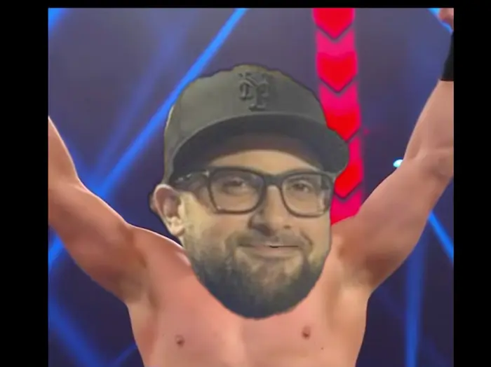 WWE Network: broke guitar on his back meme | image tagged in memes | made with Piñata Farms meme generator