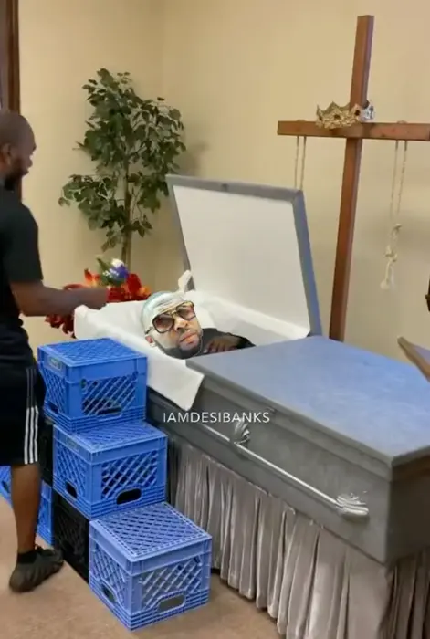 Crate challenge funeral meme | image tagged in memes | made with Piñata Farms meme generator