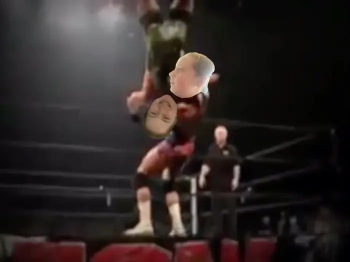 WWE Please DO NOT Try this at home meme | Oop | image tagged in memes | made with Piñata Farms meme generator