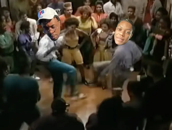 House Party (1990) - Dance off meme | image tagged in memes | made with Piñata Farms meme generator