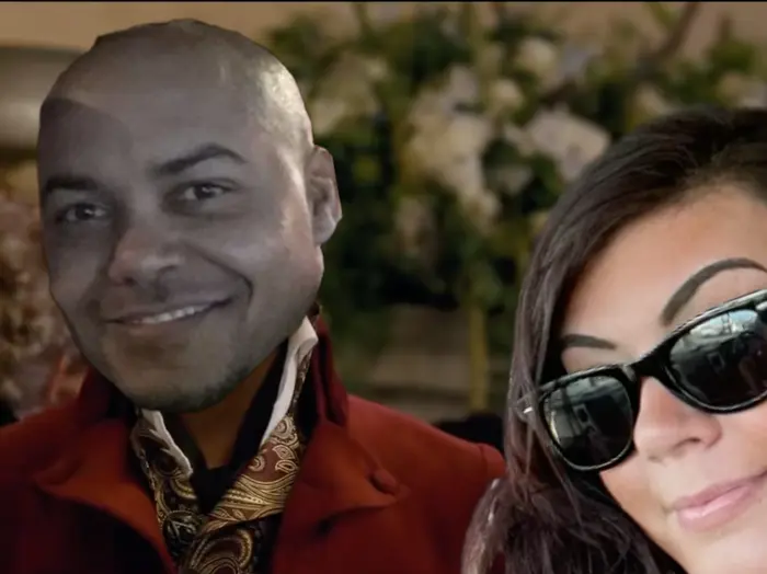 Daphne and Simon talking meme | image tagged in memes | made with Piñata Farms meme generator