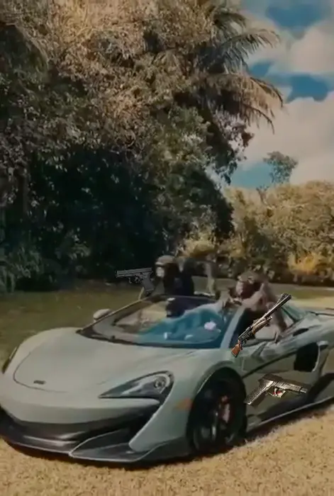 two monkeys driving a Lamborghini meme | image tagged in memes | made with Piñata Farms meme generator