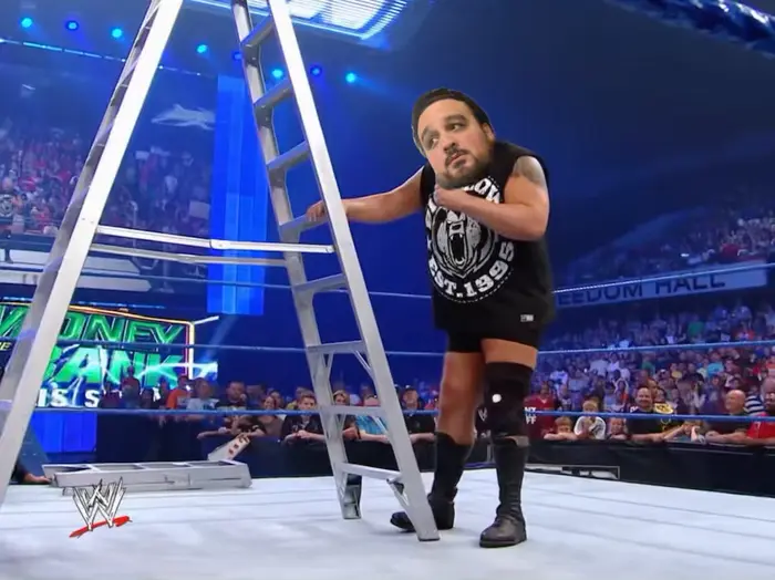 WWE: Big Show breaks the stairs meme | image tagged in memes | made with Piñata Farms meme generator