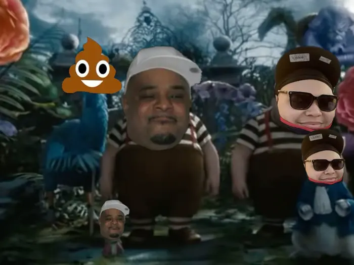 Alice in Wonderland - Tweedledee and Tweedledum meme | image tagged in memes | made with Piñata Farms meme generator