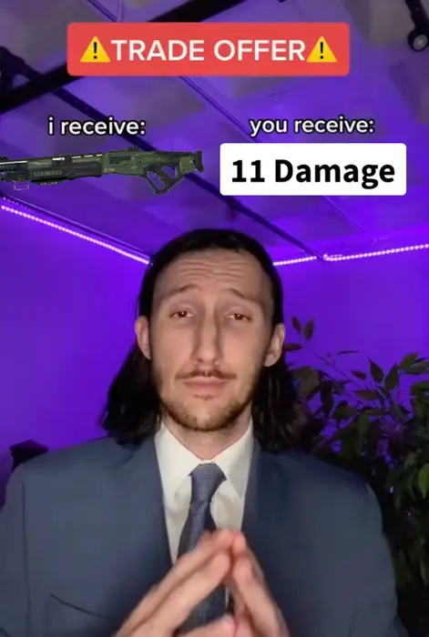 Trade Offer - I receive, you receive meme | I hate that gun with a passion #apexlegends #apexlegendmeme #videogame #bruh | image tagged in memes: apexlegendmeme, apexlegends, bruh, videogame | made with Piñata Farms meme generator