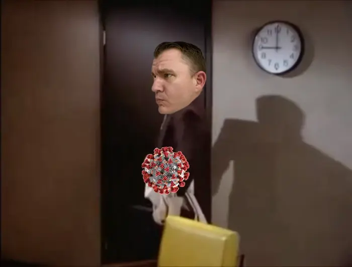 George Costanza "working" meme | Covid | image tagged in memes | made with Piñata Farms meme generator