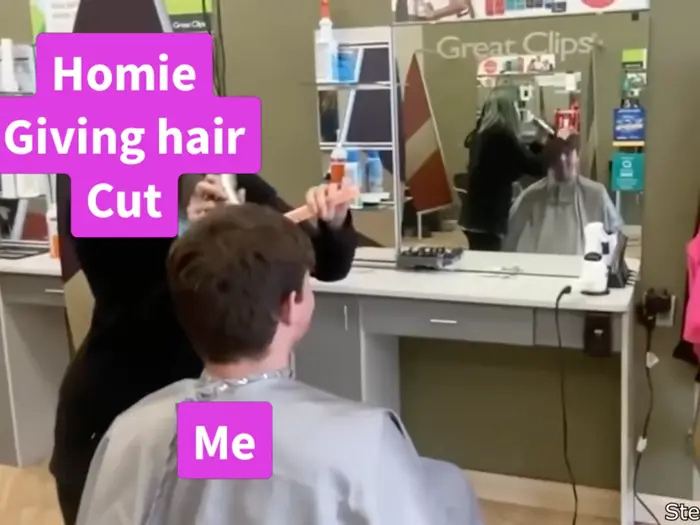 Homie Haircut meme | What | image tagged in memes | made with Piñata Farms meme generator