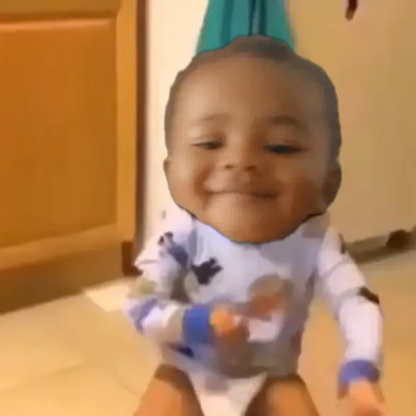 Kid dances to music meme | WHEN YOU JUST TURN ONE 😂🤣😂😂 | image tagged in memes | made with Piñata Farms meme generator