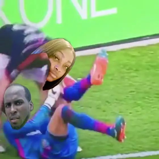 Soccer player tosses goalie after picking him up meme | image tagged in memes | made with Piñata Farms meme generator