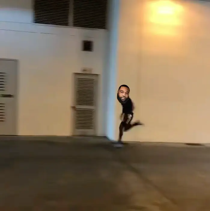 man running out of the garage very quickly meme | image tagged in memes | made with Piñata Farms meme generator