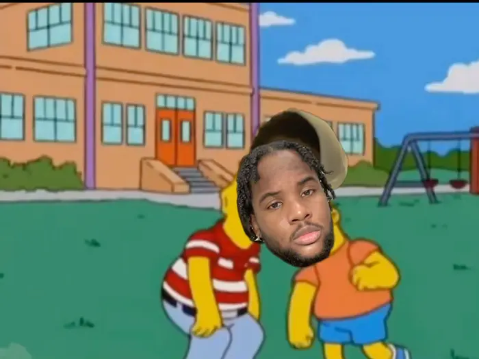 Bart fights near the school - Simpsons meme | image tagged in memes | made with Piñata Farms meme generator