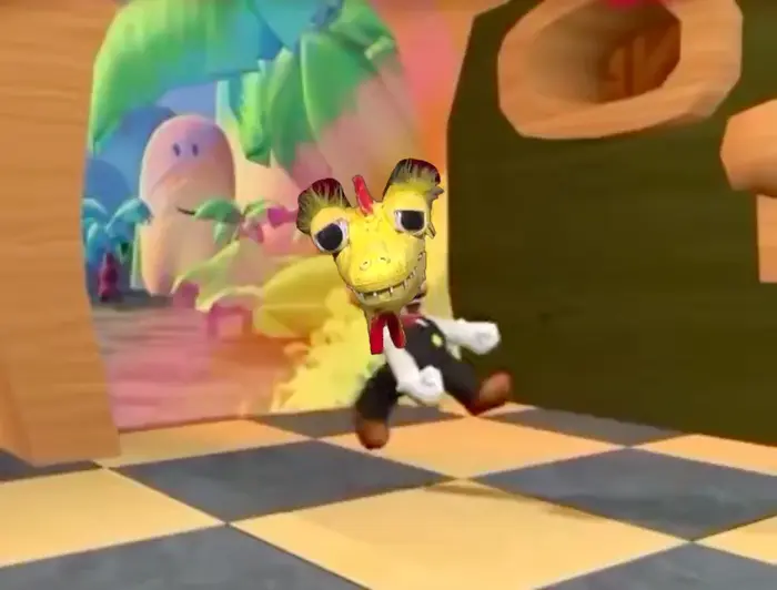 Thwomp crushes mario meme | image tagged in memes | made with Piñata Farms meme generator