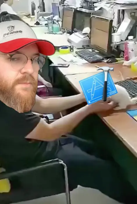 white puppy howling meme | Oh my love Xcode. #dev #apple | image tagged in memes: apple, dev | made with Piñata Farms meme generator